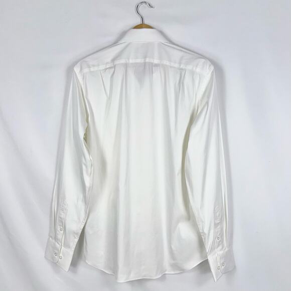 J Crew Men's Bowery Performance Stretch Dress Shirt Medium White Slim Fit - Picture 7 of 16